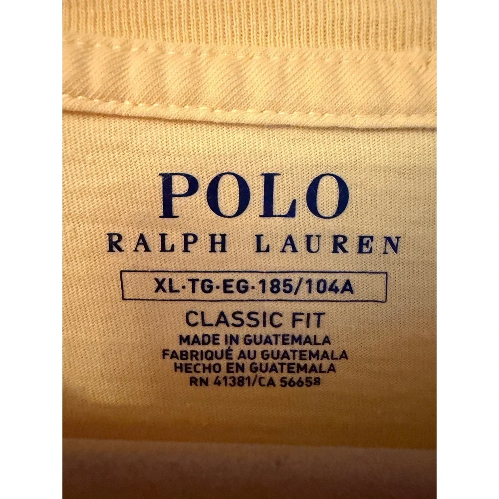 Polo Ralph Lauren T-Shirt Mens XL Yellow Good Classic Fit Logo Graphic Tee
